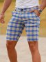 Мъжки вталени карирани ежедневни къси панталони голям размер, 5цвята - 023, снимка 5
