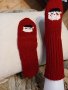 Ръчно плетени дамски Коледни чорапи размер 38, снимка 1 - Дамски чорапи - 39822281