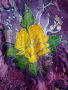 Шал коприна с ръчно рисувано цвете, снимка 3