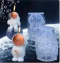 3d Космонавт Астронавт прав силиконов молд форма фондан гипс смола шоколад свещ декор, снимка 3
