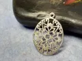 СТАРИНЕН АЖУРЕН ФЛОРАЛЕН СРЕБЪРЕН МЕДАЛЬОН СРЕБРО ВИСОКА ПРОБА РЪЧНА АРТ ИЗРАБОТКА 48639, снимка 2