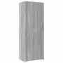 vidaXL Шкаф за съхранение, сив сонома, 70x42,5x225 см, инженерно дърво, снимка 6