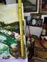 Стара маслена картина на платно. Подписана творба от Испания с подрамник с размери от снимките. Цена, снимка 5