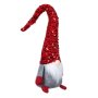 Коледна фигура гном, Шапка с пайети, 46 см, Сив/ черевен, снимка 2