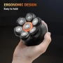 Нова самобръсначки Maxgroom 7 глави за мъже, 7D водоустойчива с подобрено гъвкаво острие, дълъг ..., снимка 6