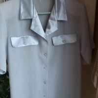 Дамска копринена риза с къс ръкав. , снимка 1 - Ризи - 36756044