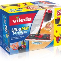 Vileda Ultramat моп за почистване с комплект за метене, снимка 1 - Мопове, кофи, четки и метли - 40418633