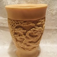 старинна ръчно гравирана азиатска ваза , снимка 1 - Вази - 31757155