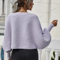 Дамски свободен пуловер с кръгло деколте и дълги ръкави, 2цвята - 023, снимка 7 - Блузи с дълъг ръкав и пуловери - 42682664