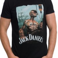 Нова мъжка тениска с дигитален печат Попай Моряка - Джак Даниелс , снимка 1 - Тениски - 28059804