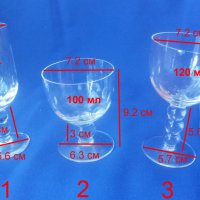Три вида чаши за концентрат кристални от една серия, снимка 2 - Чаши - 31548885