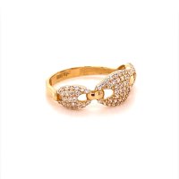 Златен дамски пръстен 2,18гр. размер:55 14кр. проба:585 модел:16569-3, снимка 3 - Пръстени - 40606019