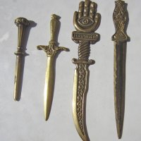 Стар нож за писма, ножове, месинг бронз, снимка 1 - Антикварни и старинни предмети - 30092526