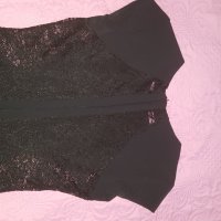 Черна елегантна рокля с дантела размер L, снимка 3 - Рокли - 35112992