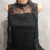 Нова черна рокля с панделка, снимка 3 - Рокли - 42477889