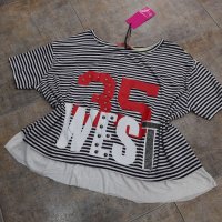 Нова колекция дамска тениска 35 west с камъни на намаление, снимка 1 - Тениски - 29115587
