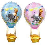 въздушен аеро балон зоо сафари диви животни фолио фолиев балон хелий или въздух парти рожден ден, снимка 1 - Други - 40647479
