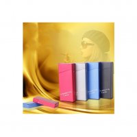Метална алуминиева кутия за цигари със запалка - код 1459, снимка 1 - Запалки - 34282437
