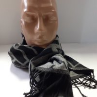 Мъжки шал кашмир в черно сив цвят - 111, снимка 3 - Шалове - 31051413