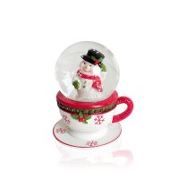 4168 Коледна снежна топка преспапие чашка с Дядо Коледа Снежко, снимка 4 - Декорация за дома - 42752182
