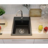 Гранитна Мивка за Кухня модел РИГА Черна - Антибактериална Кухненска мивка , снимка 6 - Мивки - 30065200
