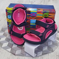 Топ модел детски сандали с велкро в цвят графит и фуксия, снимка 2 - Детски сандали и чехли - 37132622