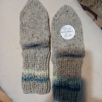 Ръчно плетени детски чорапи от вълна, ходило 16 см, снимка 1 - Чорапи - 39875488