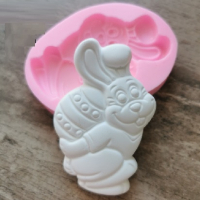 Весел Великденски заек с яйце силиконов молд форма фондан шоколад гипс смола, снимка 1 - Форми - 36402197