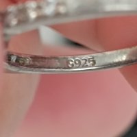 Красив сребърен пръстен със сапфир 3А, снимка 1 - Пръстени - 44480278