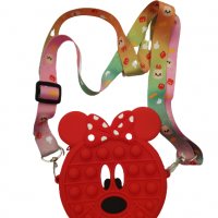 Чанта Minni Mouse, Силиконова, Червен, 10 см, снимка 1 - Раници - 37127432