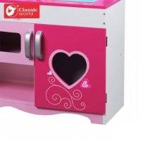Детска кухня (дървена) - Classic World - Розова, снимка 5 - Играчки за стая - 35635533
