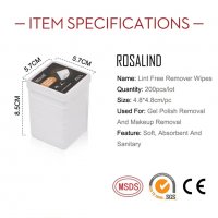 Висок клас безвлакнести тампони в кутия ROSALIND (перфорирани) 200 броя, снимка 5 - Продукти за маникюр - 39892136