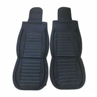 Кожена тапицерия за кола, калъфи за предни седалки, универсални калъфи за предни седалки, 2бр.,черна, снимка 2 - Аксесоари и консумативи - 33923435