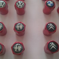 Шестограмни метални червени капачки за вентили винтили с емблеми на кола автомобил мотор джип, снимка 15 - Аксесоари и консумативи - 29435168