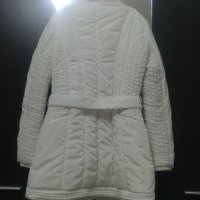 Бяло дълго яке + подарък шал, снимка 3 - Якета - 31132943