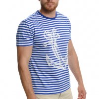 Нова мъжка класическа моряшка тениска с Голяма Котва, снимка 7 - Тениски - 37662292