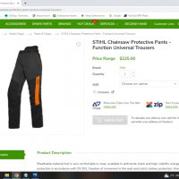 STIHL Chainsaw Protective Pants Work Wear размер M - L работен панталон със защита от срязване W1-14, снимка 2 - Панталони - 40100513
