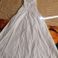 Дълга бяла рокля с панделка , снимка 4 - Рокли - 30145968