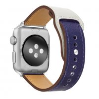 Двуцветни кожени каишки за Apple watch 6 5 4 3 2 1 42mm/44mm