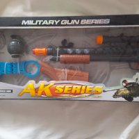 Детска играчка- Пушка АК с батерии, свети, стреля , снимка 4 - Електрически играчки - 38958422