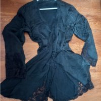 Дамски халат тип кимоно от копринен сатен и дантела, снимка 10 - Нощници - 44599173
