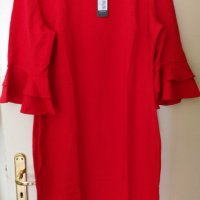 Елегантна червена  рокля, снимка 3 - Рокли - 30546190