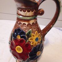 Немска релефна керамична ваза, снимка 1 - Колекции - 31399451