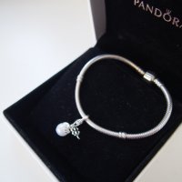 Талисман Pandora висулка бяла перла с детелина, снимка 3 - Гривни - 38068550