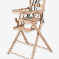 Сгъваем детски стол за хранене SARAH COMBELLE, масив бук - естествен, снимка 1 - Столчета за хранене - 44819884