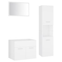 Комплект мебели за баня, бял, ПДЧ, снимка 2 - Шкафове - 42238616