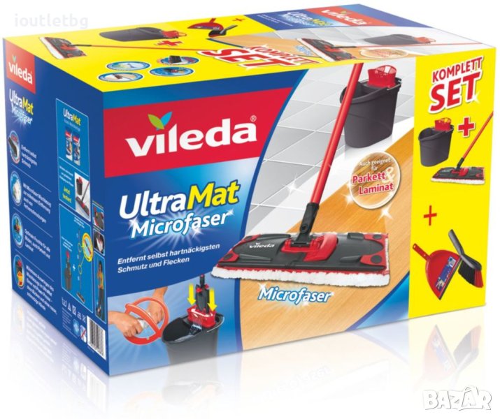 Vileda Ultramat моп за почистване с комплект за метене, снимка 1
