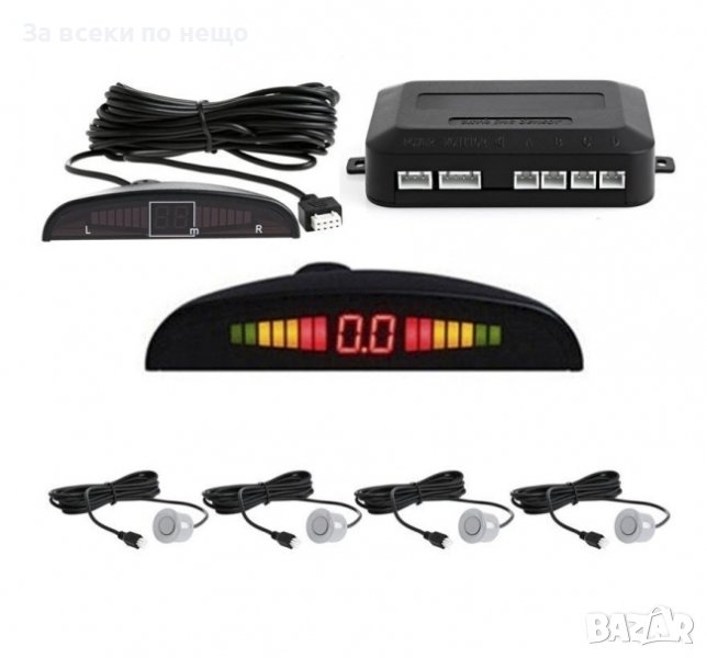 Парктроник за автомобил с 4 сензора , LCD LED , Звуков сигнал, снимка 1