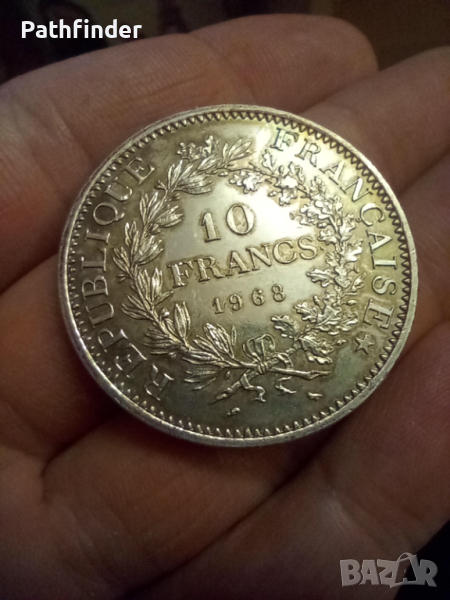 10 франка 1968 Франция UNC сребро, снимка 1