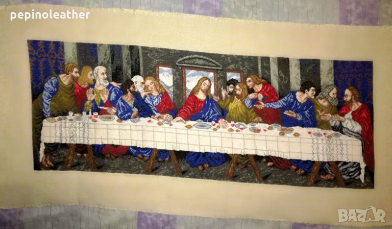 ГОБЛЕН Тайната Вечеря Леонардо Да Винчи 1948 Орхидея ДМЦ конци 24.5 cm / 64.5 cm, снимка 1